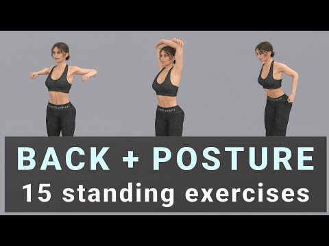 8 Min STRONGER BACK + BETTER POSTURE + Slim Arms✔️ All Standing No Equipment // 15 Easy Exercises