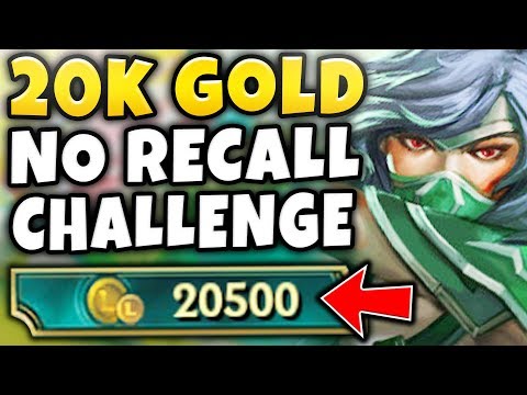 20K GOLD WITHOUT RECALLING CHALLENGE (IN RANKED) INSANE RANKED CHALLENGE #1 - League of Legends