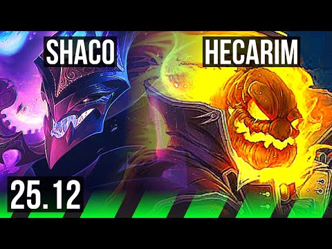 SHACO vs HECARIM (JGL) | Rank 4 Shaco, 700+ games | EUW Challenger | 25.12