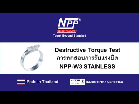 NPP Hose Clamps : W3 Stainless Destructive Torque Test no. 2X and no. 3