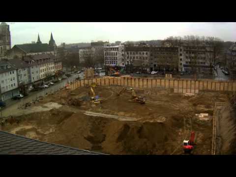 1. Zeitraffer-Video der Allbau-Baustelle "Kastanienhöfe" in der Essener City