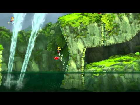 Rayman Legends Playthrough Part 52: [Back To Origins] Jibberish Jungle - Geyser Blast [100%