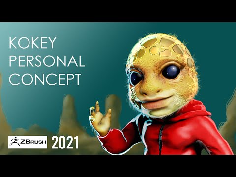 zbrush 2021 timelapse: kokey concept | dynamesh | BPR rendering composite in photoshop