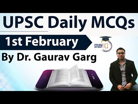 (English) UPSC Daily MCQs on Current Affairs - 1st February 2018 -  for UPSC CSE/ IAS Preparation