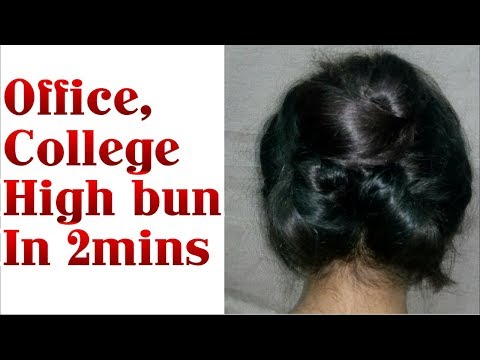 Office and College High Bun in 2 mins || Daily Unique High Bun for Girls | Stylopedia Video