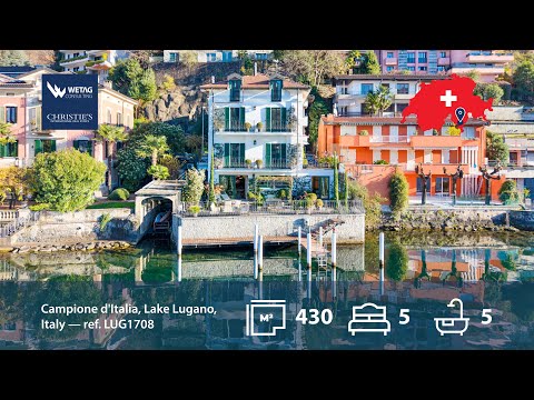 Prestigeträchtige Seevilla in Campione d’Italia mit Bootssteg