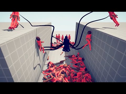 80x Clubber + 5x Spear Thrower  vs Reaper - Totally Accurate Battle Simulator TABS.