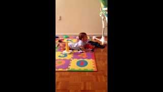 Noah watching Bobs and Lolo - September 20, 2013