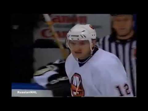 Oleg Kvasha scores vs Penguins for Islanders (7 jan 2003)