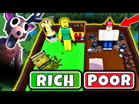 I Built a Rich vs Poor Base in 99 Nights in the Forest 💰😢