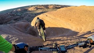 Following Kyle Mears down some crazy lines in the Bartlett Wash skatepark.