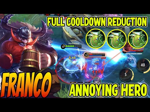 Franco Fast Hook Build Full Cooldown Reduction - Franco Best Build 2022 ~ MLBB