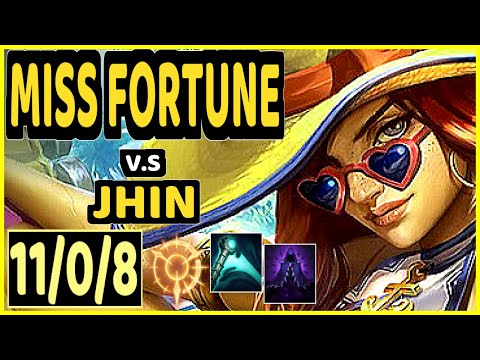 GUNKRAB (MISS FORTUNE) vs JHIN - 11/0/8 KDA BOTTOM ADC CHALLENGER GAMEPLAY - OC