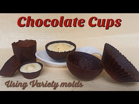 Chocolate Cups tutorial | How to make Chocolate cups using Variety molds | Dessert cups | Ep:102