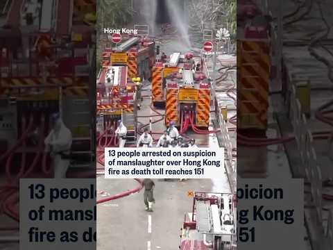 13 people arrested on suspicion of manslaughter over Hong Kong fire as death toll rises to 151