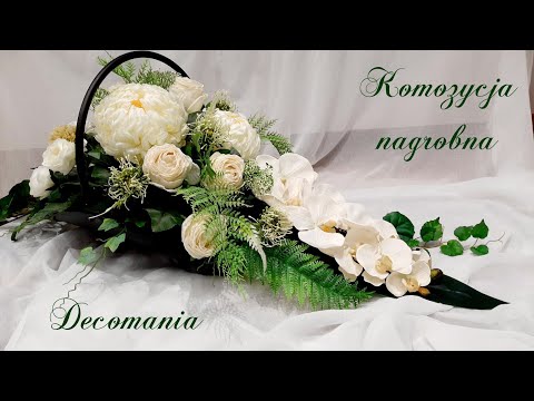 Nowoczesna kompozycja na cmentarz w koszu na drewno// DIY// grave decorations