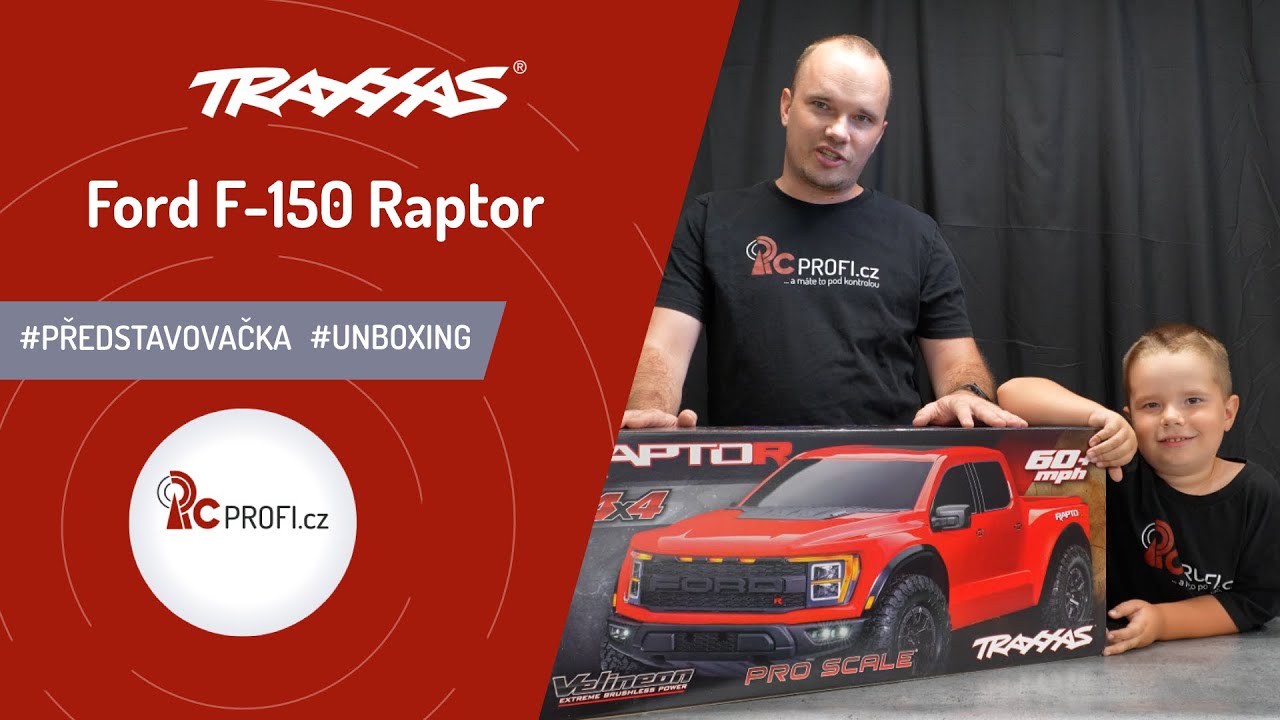 RC auto Traxxas Ford F-150 Raptor R 1:10 RTR, červené