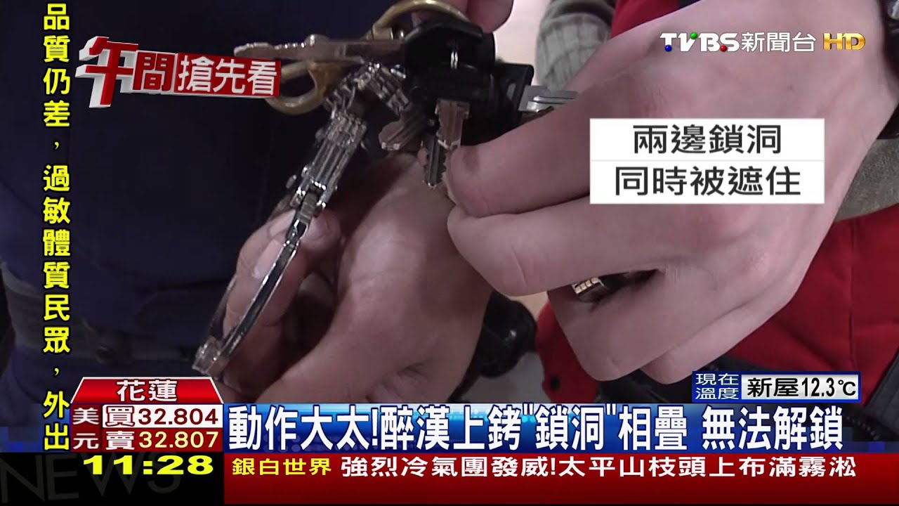 動作大太!醉漢上銬「鎖洞」相疊 無法解鎖