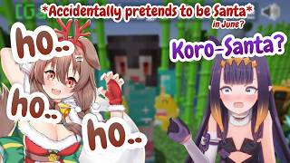 For Some Reason Korone Accidentally Pretends to be Santa & Ina Reaction Truly Adorable 【Hololive】