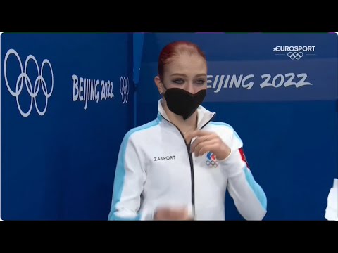 Alexandra Trusova emotions after Olympic scores