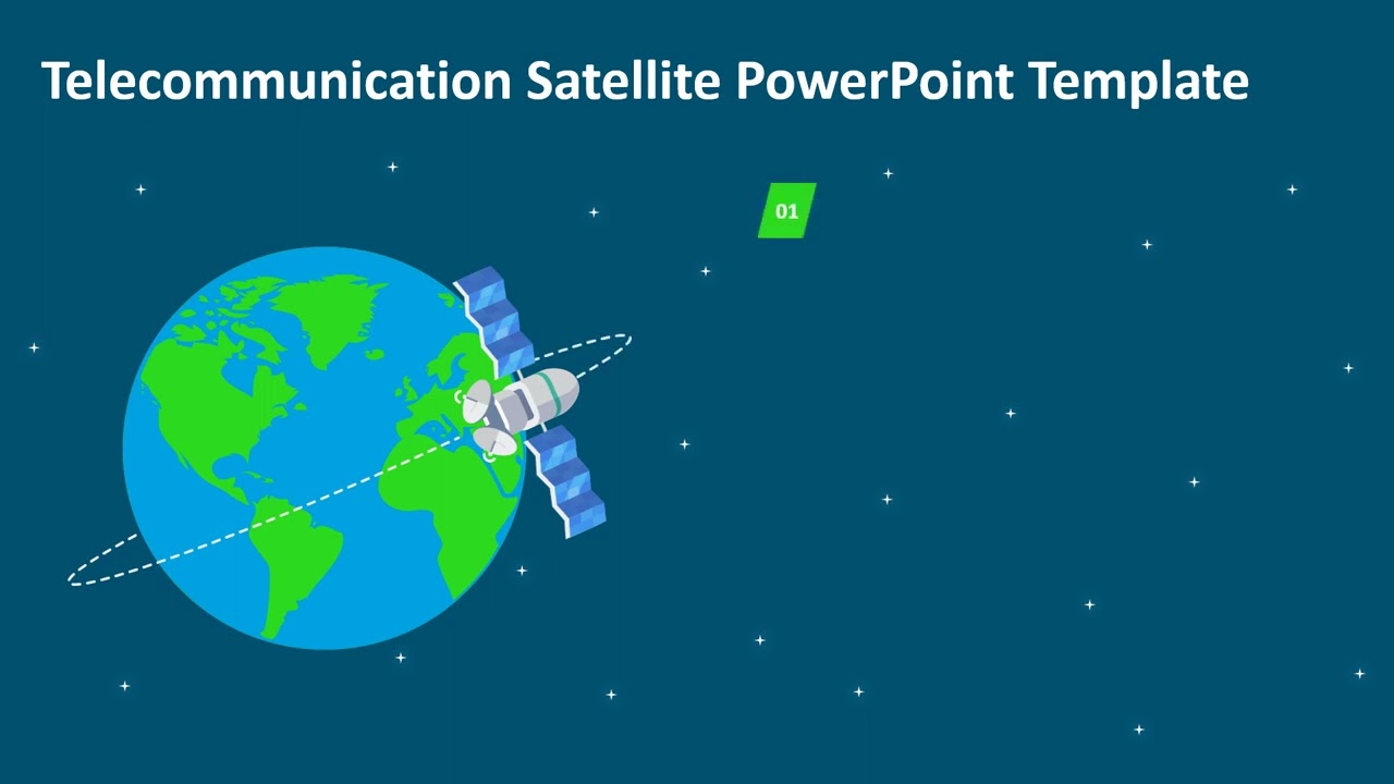 Telecommunication Satellite PowerPoint Template | Kridha Graphics
