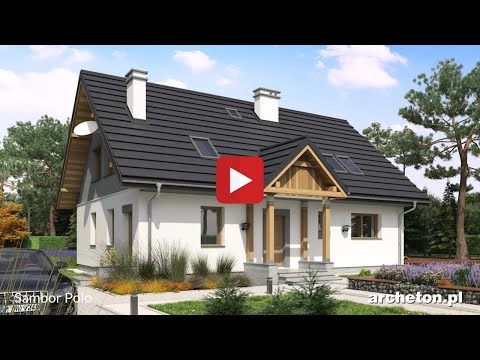 Projekt domu Sambor Polo - archeton.pl - z poddaszem użytkowym 159,2 m2