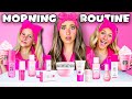 I COPiED My 10 12yr OLD SiSTERS SCHOOL MORNiNG ROUTiNE Only Using PINK Makeup PRODUCTS