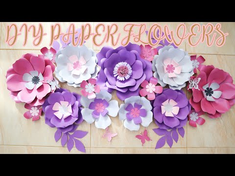 [DIY ] TUTORIAL 1 SET PAPER FLOWERS || CALM PINK AND PURPLE || Farida FR