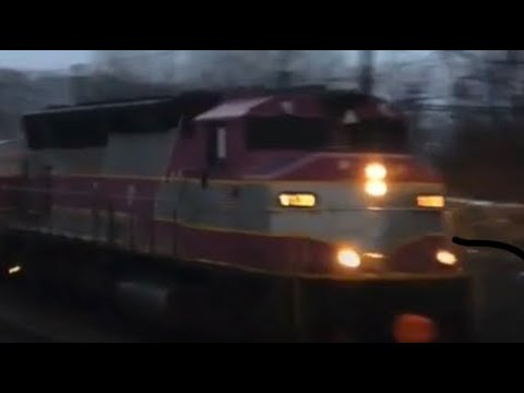 Two trains at cross st. Including Massdot 1120