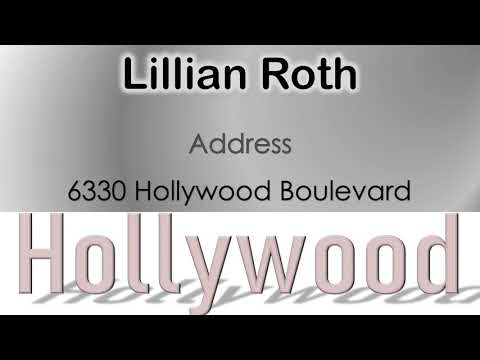 Lillian Roth   How to pronounce Lillian Roth Hollywood Actor from 6330 Hollywood Boulevard?