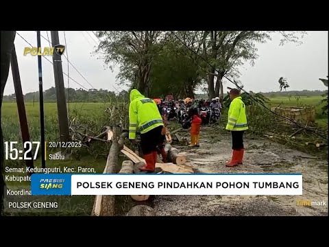 POLSEK GENENG SIGAP EVAKUASI POHON TUMBANG AKIBAT HUJAN DAN ANGIN KENCANG