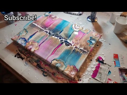 Swipe with Blooms Added! No House Paint!  Using Sheleeart PM - Acrylic Pouring Techniques