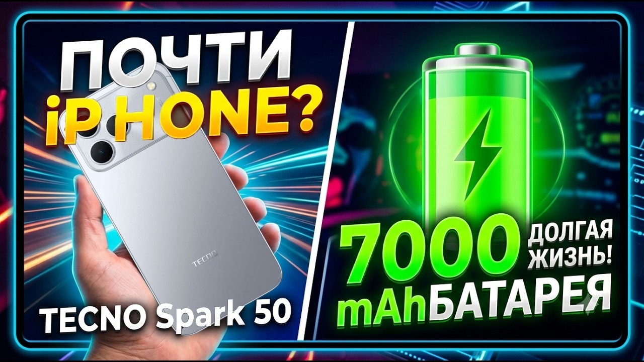 ПОЧТИ АЙФОН? TECNO SPARK 50 ОБЗОР БЕЗ ВОДЫ
