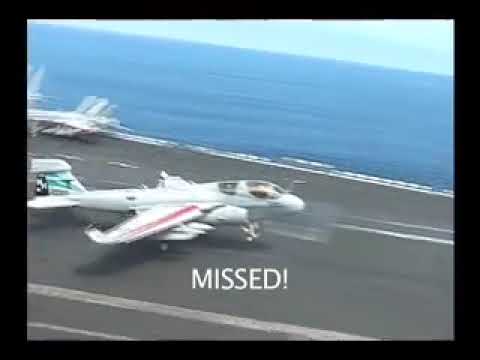 F14 and F18 Landing on Aircraft Carrier and MISSED "Traps"! A6a