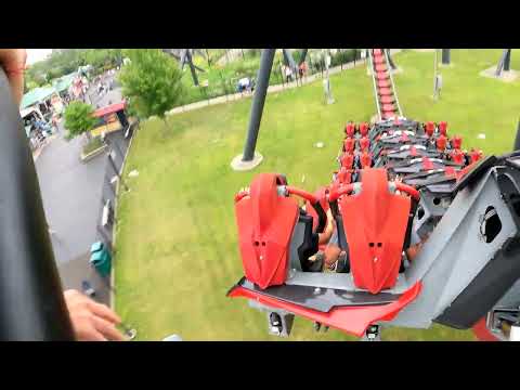On-ride point of view of X-Flight