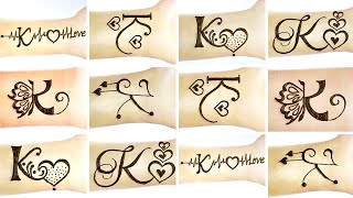  K  letter mehndi tattoo  K  letter mehndi design 