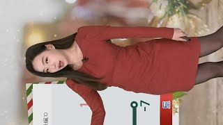 カンアラン 気象キャスター 赤色のワンピース 4K