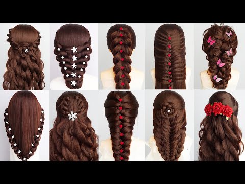 Discover 10 Different HAIRSTYLES For Women To Wear At Parties | Half Up Half Down Braid Hairstyles