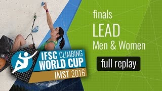 (LIVE) IFSC Climbing World Cup Imst 2016 - Lead - Finals - Men/Women by International Federation of Sport Climbing