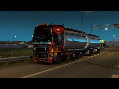 [Ets2] Scania R 2009 with DC12 420hp engine 0-88 Km/h acceleration (With trailer)