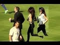 Priyanka Chopra + Cristiano Ronaldo at Dodger Stadium Los Angeles - Real Madrid vs Everton