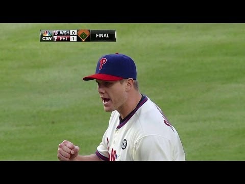 WSH@PHI: Papelbon whiffs Walters to save a 1-0 win