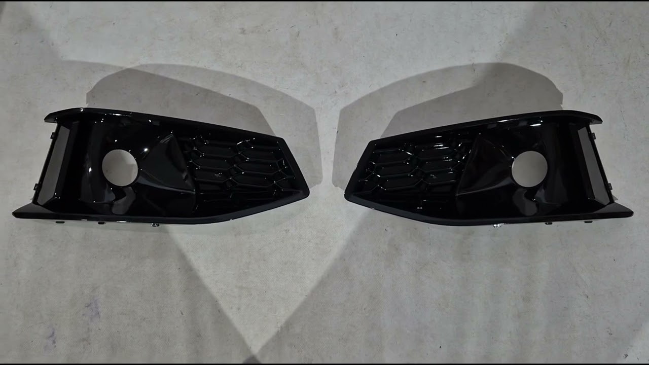 Audi A4 B9 2015-2024 гг. Решетки противотуманных фар RS-Style (2019-2024, 2 шт, Черный) Video 1