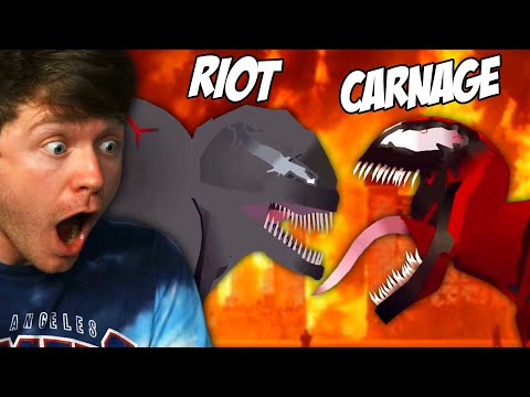 Reacting to CARNAGE vs RIOT the SYMBIOTE BATTLE! (Epic)