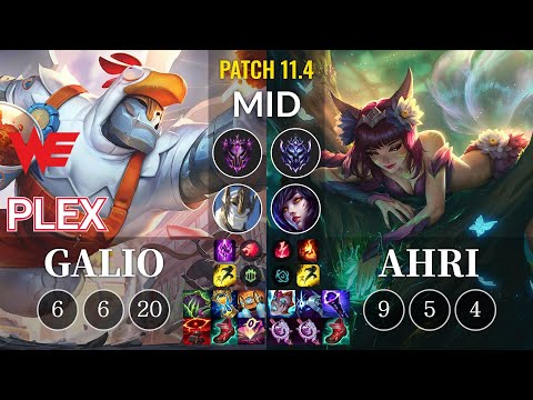 WE Plex Galio vs Ahri Mid - KR Patch 11.4