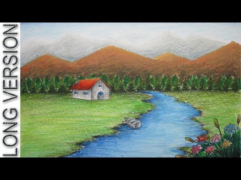 Beginners Mountain Landscape Drawing with Oil Pastel LONG VERSION | Episode 6