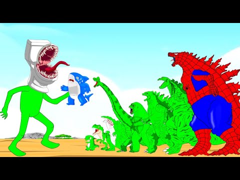 Team GODZILLA Rescue Baby SHARK From TOILET MONSTER RADIATION | Godzilla Cartoon Compilation