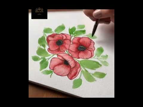 Water colour flowers painting