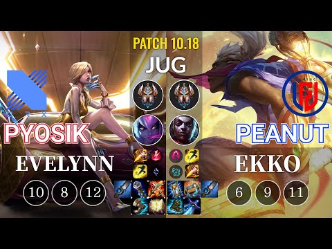 DRX Pyosik Evelynn vs LGD Peanut Ekko Jungle - KR Patch 10.18