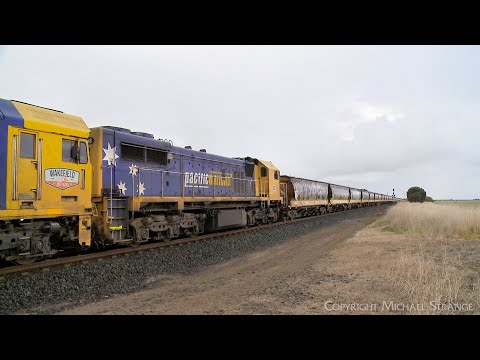 7731V Grain Train With X48 Approaching Gheringhap Loop (12/8/2023) - PoathTV Australian Railways